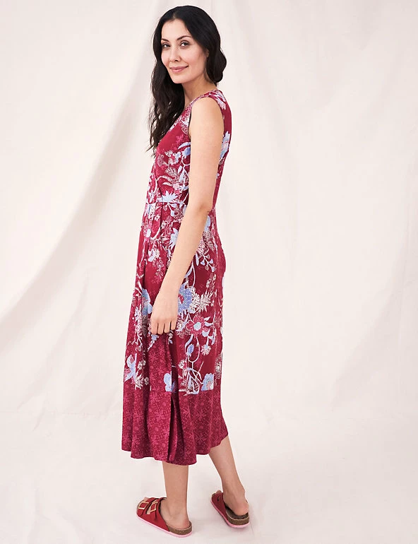 Cheap 👍 White Stuff 👗 Dresses Jersey Floral V-Neck Midi Waisted 👗 Dress 🎁 4 Cheap 👍 White Stuff 👗 Dresses Jersey Floral V-Neck Midi Waisted 👗 Dress 🎁 - Image 4