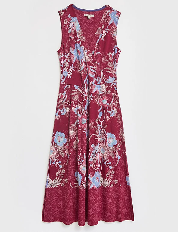 Cheap 👍 White Stuff 👗 Dresses Jersey Floral V-Neck Midi Waisted 👗 Dress 🎁 2 Cheap 👍 White Stuff 👗 Dresses Jersey Floral V-Neck Midi Waisted 👗 Dress 🎁 - Image 2