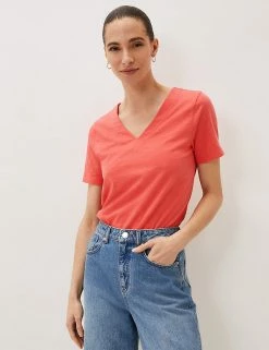 Brand new 🔔 Phase Eight Women Pure Cotton V-Neck Short Sleeve Top 🛒