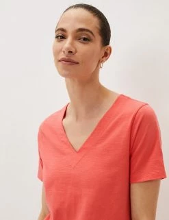 Brand new 🔔 Phase Eight Women Pure Cotton V-Neck Short Sleeve Top 🛒 -New In Womens Sales 2022 SD 01 T83 7020 C8 X EC 2