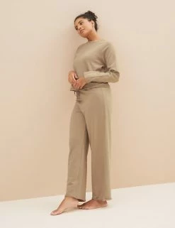 Budget 👍 M&S Collection Loungewear Pure Cotton Cool Comfort™ Lounge Set ✨ -New In Womens Sales 2022 SD 02 T37 1208J TI X EC 1