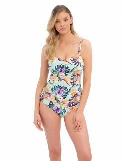 Hot Sale 🔥 Fantasie Swimwear Paradiso Printed Wired Tankini Top 😀 -New In Womens Sales 2022 SD 10 T13 2612 E4 X EC 1