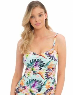 Hot Sale 🔥 Fantasie Swimwear Paradiso Printed Wired Tankini Top 😀 -New In Womens Sales 2022 SD 10 T13 2612 E4 X EC 4