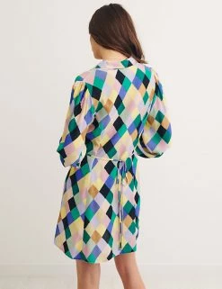 Best deal 🎁 Nobody's Child 👗 Dresses Geometric Print Mini 👚 Shirt 👗 Dress 🌟 -New In Womens Sales 2022 SD 10 T82 1239 ZZ X EC 2