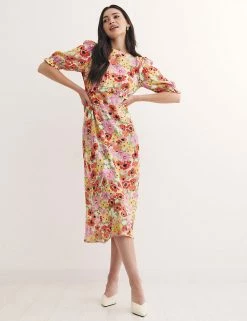 Hot Sale 🤩 Nobody's Child 👗 Dresses Ditsy Floral Frill Detail Midi Tea 👗 Dress 🎉