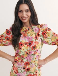 Hot Sale 🤩 Nobody's Child 👗 Dresses Ditsy Floral Frill Detail Midi Tea 👗 Dress 🎉 -New In Womens Sales 2022 SD 10 T82 1251 ZZ X EC 3