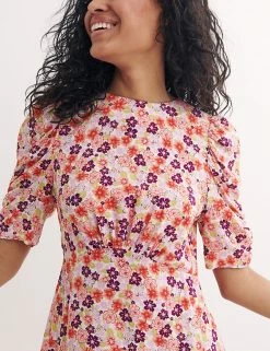 Best Pirce ⌛ Nobody's Child 👗 Dresses Floral High Neck Midi Waisted 👗 Dress 🔔 -New In Womens Sales 2022 SD 10 T82 1259 ZZ X EC 3