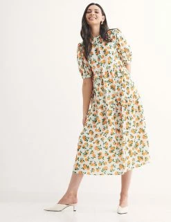 Flash Sale ❤️ Nobody's Child 👗 Dresses Organic Cotton Printed Midi Smock 👗 Dress 🥰