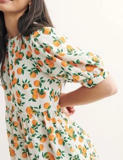 Flash Sale ❤️ Nobody's Child 👗 Dresses Organic Cotton Printed Midi Smock 👗 Dress 🥰 -New In Womens Sales 2022 SD 10 T82 1264 Z4 X EC 4