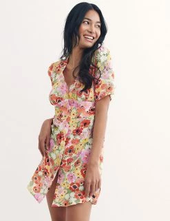 Best Pirce 🛒 Nobody's Child 👗 Dresses Floral V-Neck Short Sleeve Mini Tea 👗 Dress 🎉