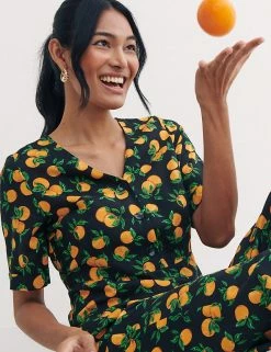 Best deal 🔔 Nobody's Child 👗 Dresses Orange Print Button Front Jumpsuit 🌟 -New In Womens Sales 2022 SD 10 T82 1271 Y4 X EC 2