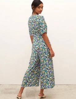 Best deal 🎁 Nobody's Child 👗 Dresses Floral Button Front Cropped Jumpsuit 🌟 -New In Womens Sales 2022 SD 10 T82 1274 ZZ X EC 2