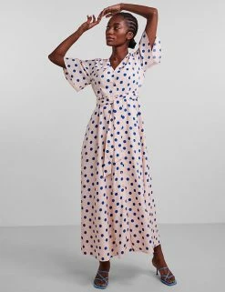 Cheapest 🛒 Y.A.S 👗 Dresses Linen Blend Polka Dot Maxi 👕 Shirt 👗 Dress ✔️