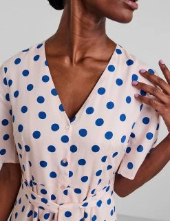 Cheapest 🛒 Y.A.S 👗 Dresses Linen Blend Polka Dot Maxi 👕 Shirt 👗 Dress ✔️ -New In Womens Sales 2022 SD 10 T82 1536 E4 X EC 1