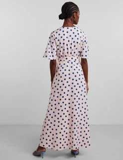 Cheapest 🛒 Y.A.S 👗 Dresses Linen Blend Polka Dot Maxi 👕 Shirt 👗 Dress ✔️ -New In Womens Sales 2022 SD 10 T82 1536 E4 X EC 2