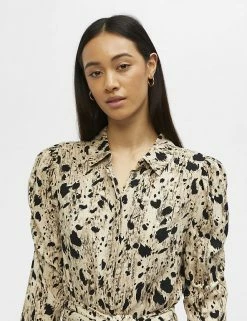 Brand new ✔️ OBJECT 👗 Dresses Printed 3/4 Sleeve Knee Length 👚 Shirt 👗 Dress 🌟 -New In Womens Sales 2022 SD 10 T82 4700 L4 X EC 4