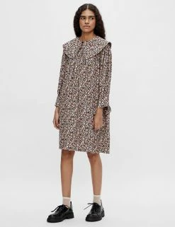 Best deal 🔥 OBJECT 👗 Dresses Floral Collared Knee Length Smock 👗 Dress 🧨 -New In Womens Sales 2022 SD 10 T82 4701 Y0 X EC 1