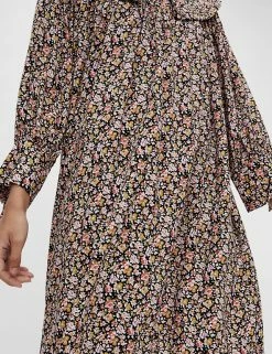 Best deal 🔥 OBJECT 👗 Dresses Floral Collared Knee Length Smock 👗 Dress 🧨 -New In Womens Sales 2022 SD 10 T82 4701 Y0 X EC 2