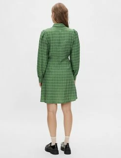 Buy 🎁 OBJECT 👗 Dresses Checked Knee Length 👚 Shirt 👗 Dress ✨ -New In Womens Sales 2022 SD 10 T82 4702 J0 X EC 3