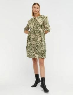 Flash Sale 🎁 OBJECT 👗 Dresses Pure Cotton Printed Collared 👕 Shirt 👗 Dress 🔔 -New In Womens Sales 2022 SD 10 T82 4719 L4 X EC 1