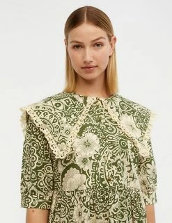 Flash Sale 🎁 OBJECT 👗 Dresses Pure Cotton Printed Collared 👕 Shirt 👗 Dress 🔔 -New In Womens Sales 2022 SD 10 T82 4719 L4 X EC 2