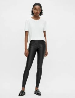 Promo 🧨 OBJECT Trousers Leather Look Leggings ✔️