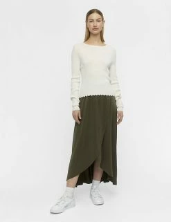 Deals π OBJECT Tops Ribbed Scallop Edge Knitted Top π