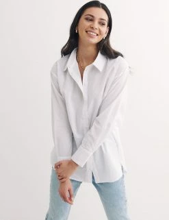 Wholesale 🎁 Nobody's Child 👕 Shirts & Blouses Organic Cotton Relaxed Long Sleeve 👕 Shirt 🥰