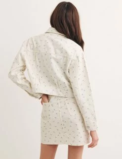 Buy 🧨 Nobody's Child 🧥 Coats & Jackets Denim Floral Cropped Jacket ✨ -New In Womens Sales 2022 SD 10 T82 4811 K4 X EC 2