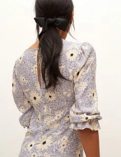 Coupon ❤️ Nobody's Child 👗 Dresses Floral Round Neck Midi Waisted 👗 Dress ⌛ -New In Womens Sales 2022 SD 10 T82 4820 E4 X EC 2