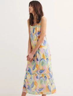 Best deal 🤩 Nobody's Child 👗 Dresses Pure Cotton Printed Midi Smock 👗 Dress 🛒