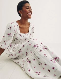 Buy 🥰 Nobody's Child 👗 Dresses Cotton Rich Floral Midi Tea 👗 Dress ✔️ -New In Womens Sales 2022 SD 10 T82 4832 Z4 X EC 4