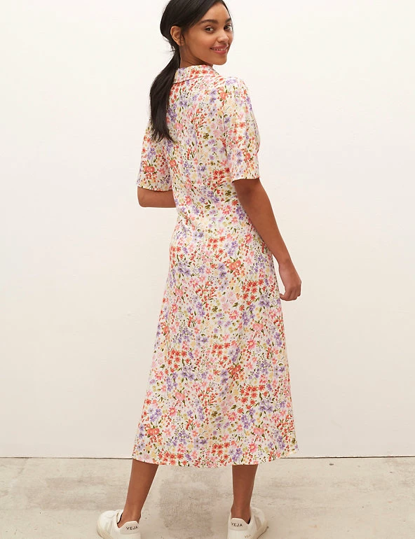 Discount π Nobody's Child π Dresses Floral Collared Midi π Shirt π Dress π 3 Discount π Nobody's Child π Dresses Floral Collared Midi π Shirt π Dress π - Image 3