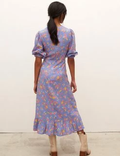 Brand new ✔️ Nobody's Child 👗 Dresses Floral Empire Line Midi Waisted 👗 Dress 🎁 -New In Womens Sales 2022 SD 10 T82 4850 E0 X EC 2