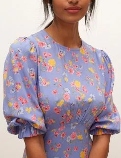 Brand new ✔️ Nobody's Child 👗 Dresses Floral Empire Line Midi Waisted 👗 Dress 🎁 -New In Womens Sales 2022 SD 10 T82 4850 E0 X EC 3