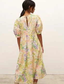 Best Pirce 🔔 Nobody's Child 👗 Dresses Pure Cotton Floral Midi Smock 👗 Dress 🛒 -New In Womens Sales 2022 SD 10 T82 4853 ZZ X EC 2