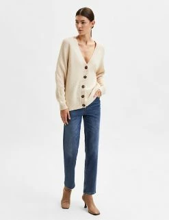 Top 10 😍 SELECTED FEMME Cardigans Cotton Blend V-Neck Button Front Cardigan ✔️ -New In Womens Sales 2022 SD 10 T82 7415N K0 X EC 3