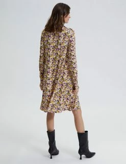 New 👍 SELECTED FEMME 👗 Dresses Floral High Neck Midi Swing 👗 Dress 🛒 -New In Womens Sales 2022 SD 10 T82 7480 Y4 X EC 2