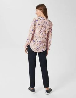 Coupon 🎁 HOBBS 👚 Shirts & Blouses Floral V-Neck Long Sleeve Blouse 👏 -New In Womens Sales 2022 SD 10 T83 1090 A4 X EC 1