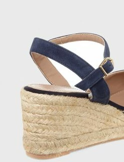 Best reviews of 🤩 HOBBS 🩴 Sandals Suede Buckle Wedge Espadrilles 😀 -New In Womens Sales 2022 SD 10 T83 1289 F0 X EC 4