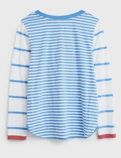 New 🔥 White Stuff Women Pure Cotton Striped Long Sleeve Top 🛒 -New In Womens Sales 2022 SD 10 T83 1355 E4 X EC 3