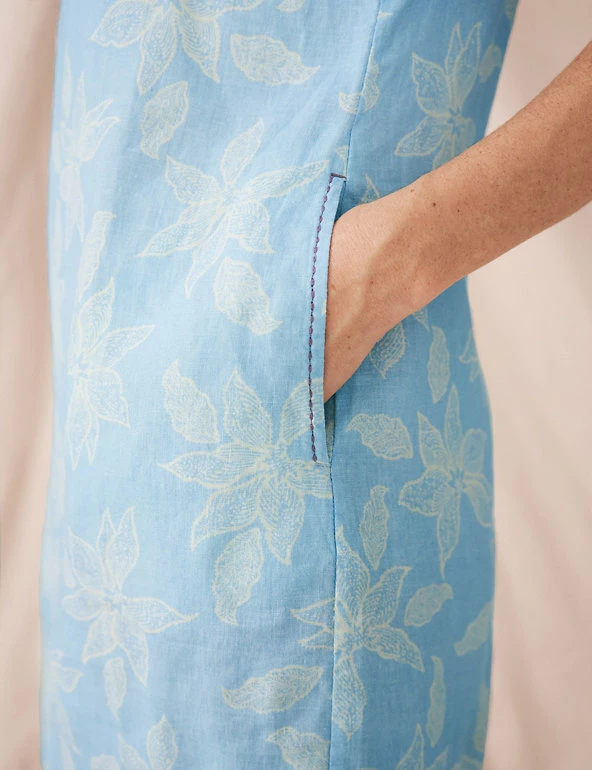 Cheap π White Stuff π Dresses Pure Linen Floral Knee Length Shift π Dress π 3 Cheap π White Stuff π Dresses Pure Linen Floral Knee Length Shift π Dress π - Image 3