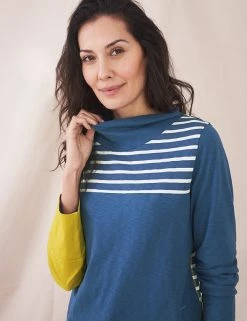 Best Sale ⌛ White Stuff Women Pure Cotton Printed High Neck Top 😉