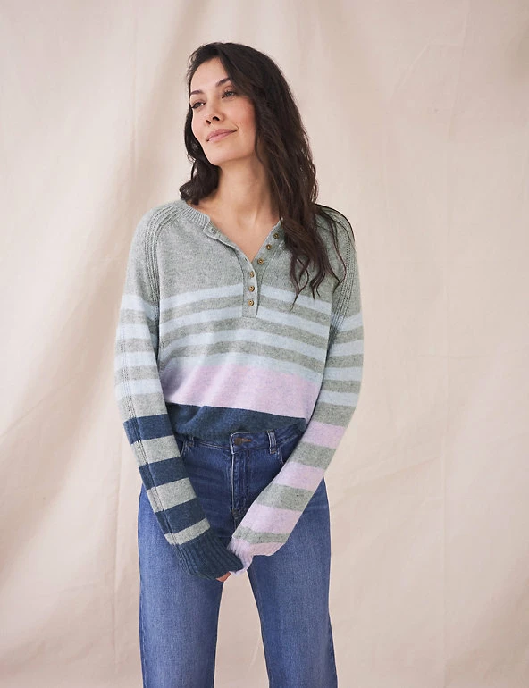 Best deal ๐ฅฐ White Stuff Jumpers Wool Blend Striped Button Front Jumper ๐งจ 1 Best deal ๐ฅฐ White Stuff Jumpers Wool Blend Striped Button Front Jumper ๐งจ