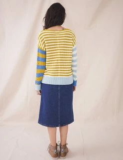 Best deal 😍 White Stuff Jumpers Pure Cotton Striped Pointelle Jumper 👍 -New In Womens Sales 2022 SD 10 T83 1497 R4 X EC 1