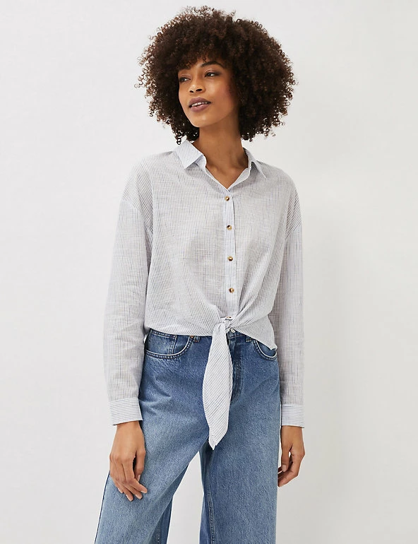 Promo ๐ฅ Phase Eight ๐ Shirts & Blouses Pure Cotton Striped Tie Front Blouse ๐คฉ 1 Promo ๐ฅ Phase Eight ๐ Shirts & Blouses Pure Cotton Striped Tie Front Blouse ๐คฉ
