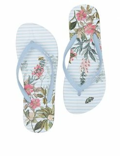 Best deal 💯 Joules 🩴 Sandals Floral Striped Flip Flops ✔️ -New In Womens Sales 2022 SD 10 T83 2189 E4 X EC 1