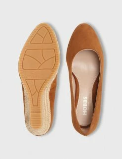 Cheap 😀 HOBBS 🩴 Sandals Suede Wedge Espadrilles 🎉 -New In Womens Sales 2022 SD 10 T83 2196 N4 X EC 1