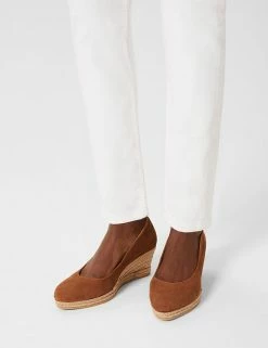 Cheap 😀 HOBBS 🩴 Sandals Suede Wedge Espadrilles 🎉 -New In Womens Sales 2022 SD 10 T83 2196 N4 X EC 3