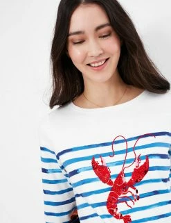 Flash Sale ⌛ Joules Women Pure Cotton Striped Slash Neck Top 🔥 -New In Womens Sales 2022 SD 10 T83 2307 ZZ X EC 1